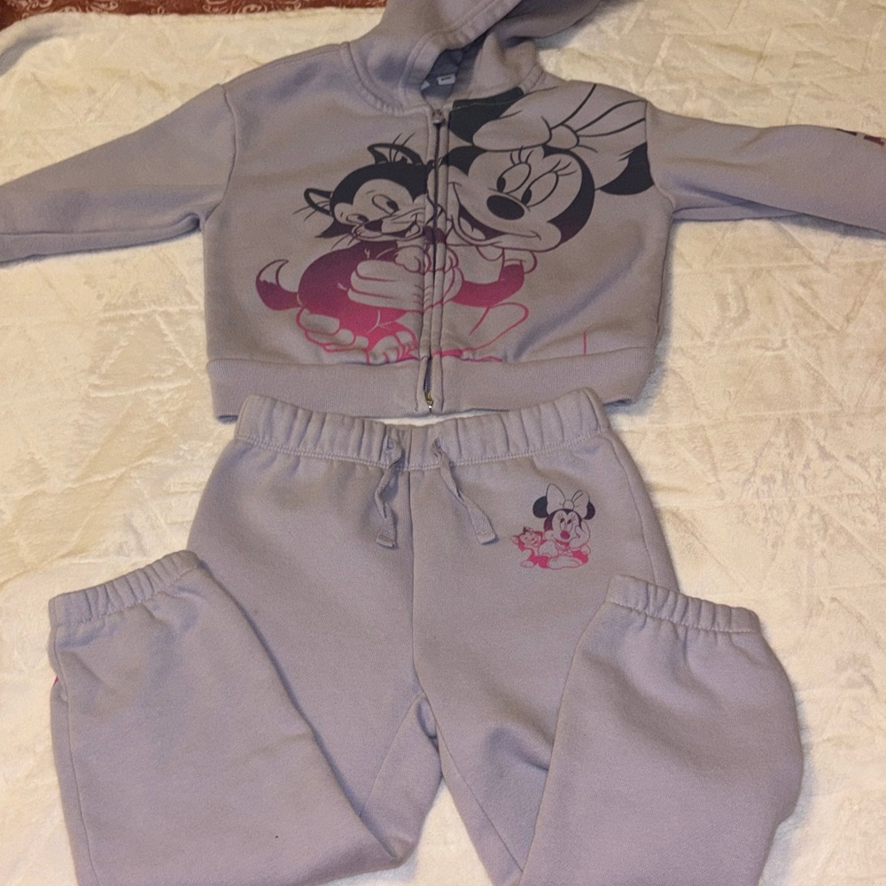 Kids Lilac Disney Character Hoodie and Pants Set